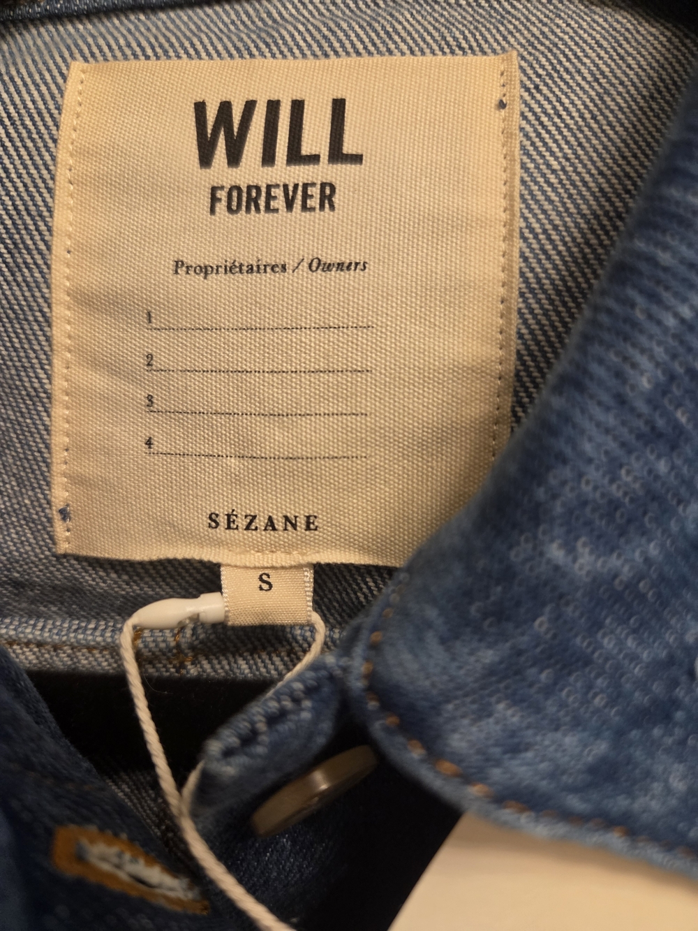 NWOT Sezane Denim Blue Will Jacket size Small - Picture 2 of 3